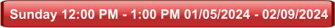 Sunday 12:00 PM - 1:00 PM 01/05/2024 - 02/09/2024